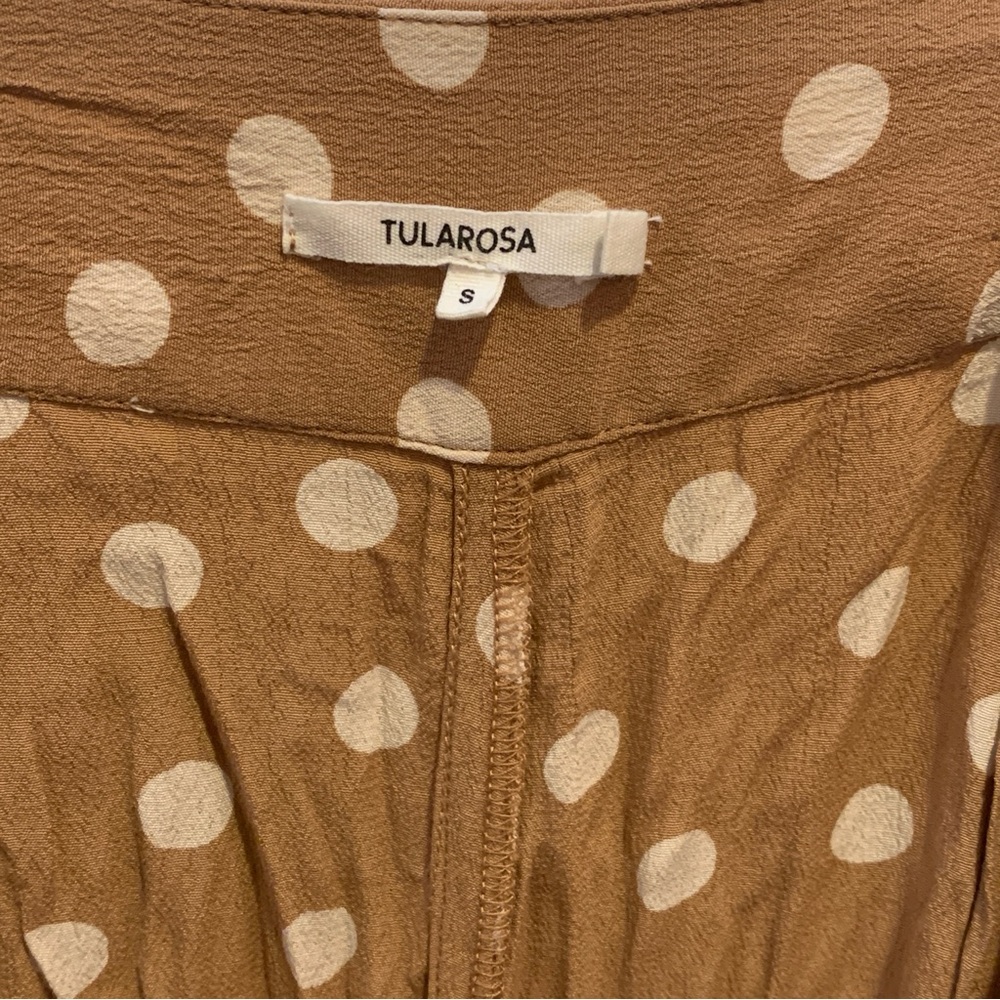 Tularosa Latte Tan White Polka Dot Maxi Marley Pant Viscose Trousers S $148.00 - Picture 9 of 14